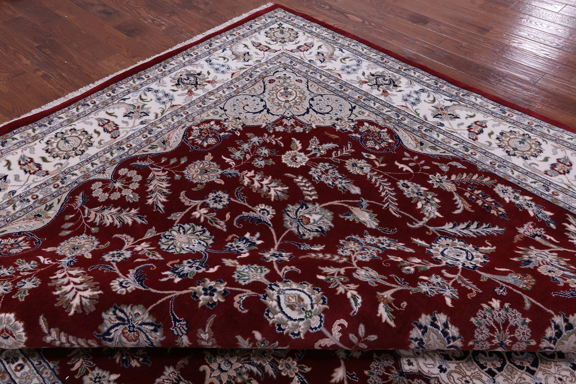 Persian Nain Hand Knotted Wool & Silk Rug - 9' 10" X 14' 4" - Golden Nile