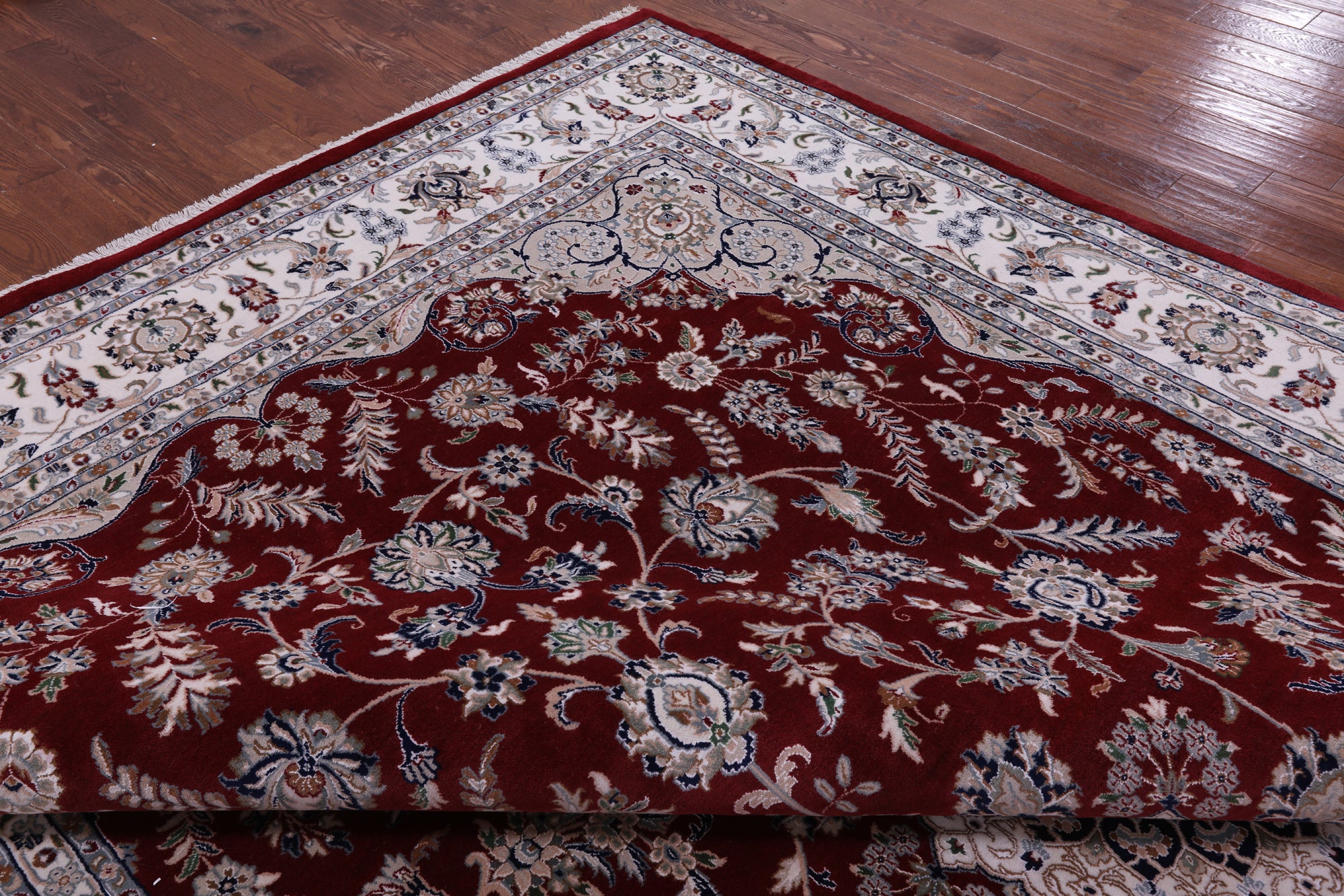 Persian Nain Hand Knotted Wool & Silk Rug - 9' 10" X 14' 4" - Golden Nile
