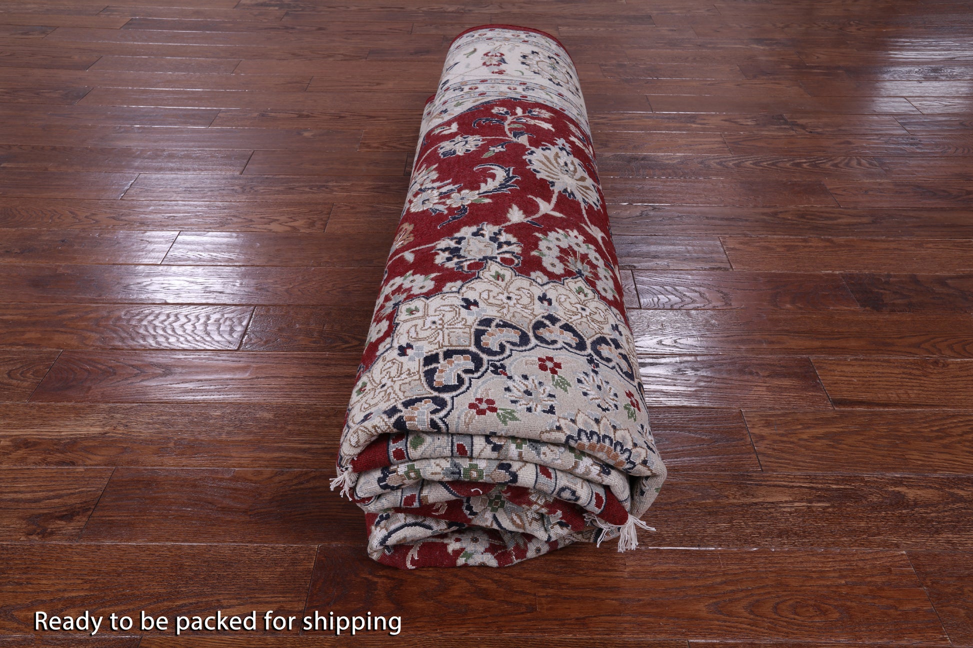 Square Persian Nain Hand Knotted Wool & Silk Rug - 8' 11" X 9' 1" - Golden Nile