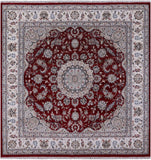 Square Persian Nain Hand Knotted Wool & Silk Rug - 8' 11" X 9' 1" - Golden Nile