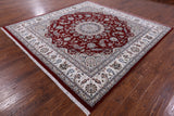Square Persian Nain Hand Knotted Wool & Silk Rug - 8' 11" X 9' 1" - Golden Nile