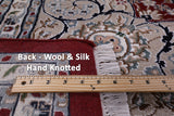 Square Persian Nain Hand Knotted Wool & Silk Rug - 8' 11" X 9' 1" - Golden Nile