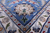 Blue Persian Nain Handmade Wool & Silk Rug - 9' 0" X 18' 2" - Golden Nile