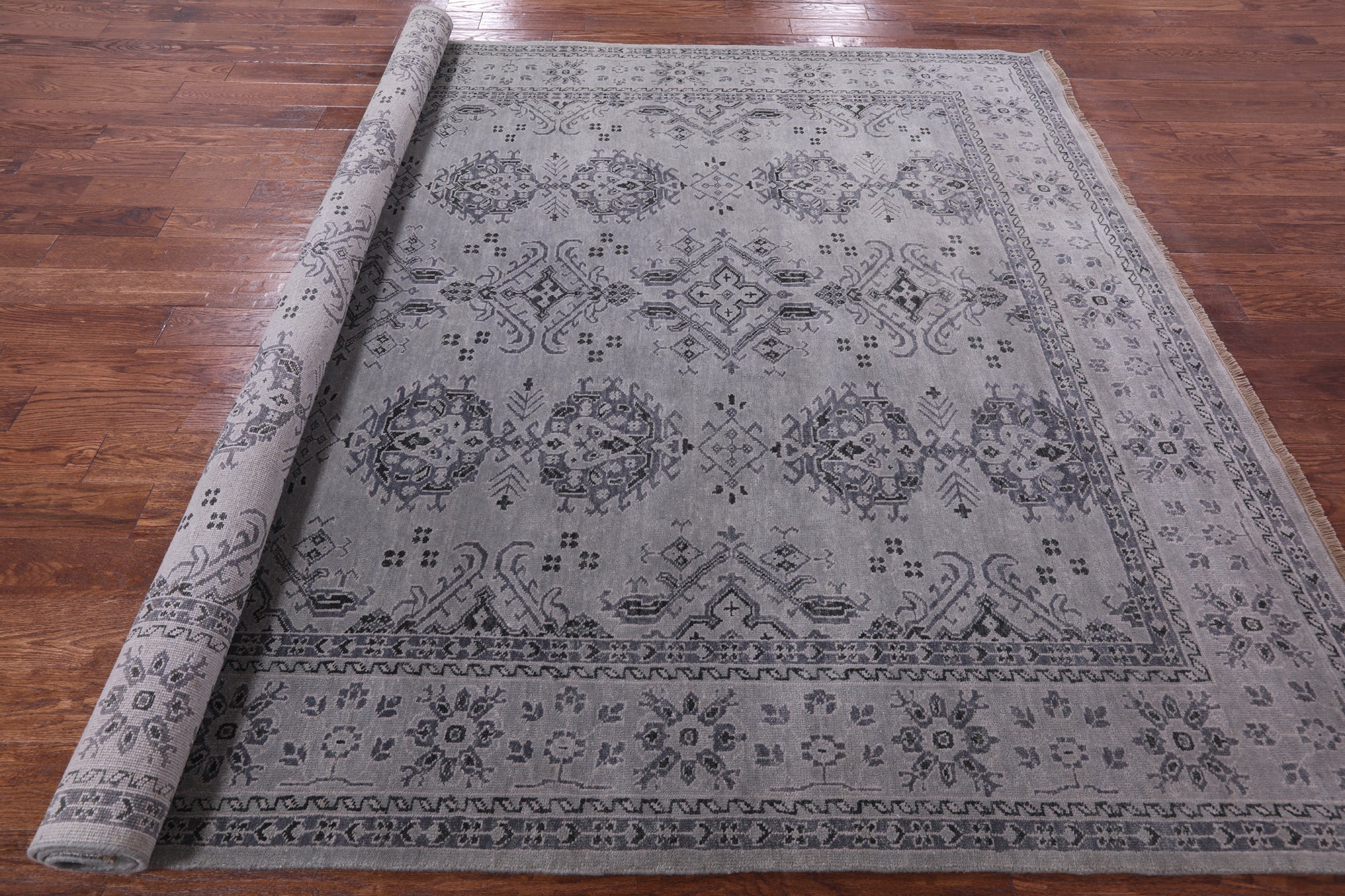 Turkish Oushak Hand Knotted Wool Rug - 8' 3" X 9' 11" - Golden Nile