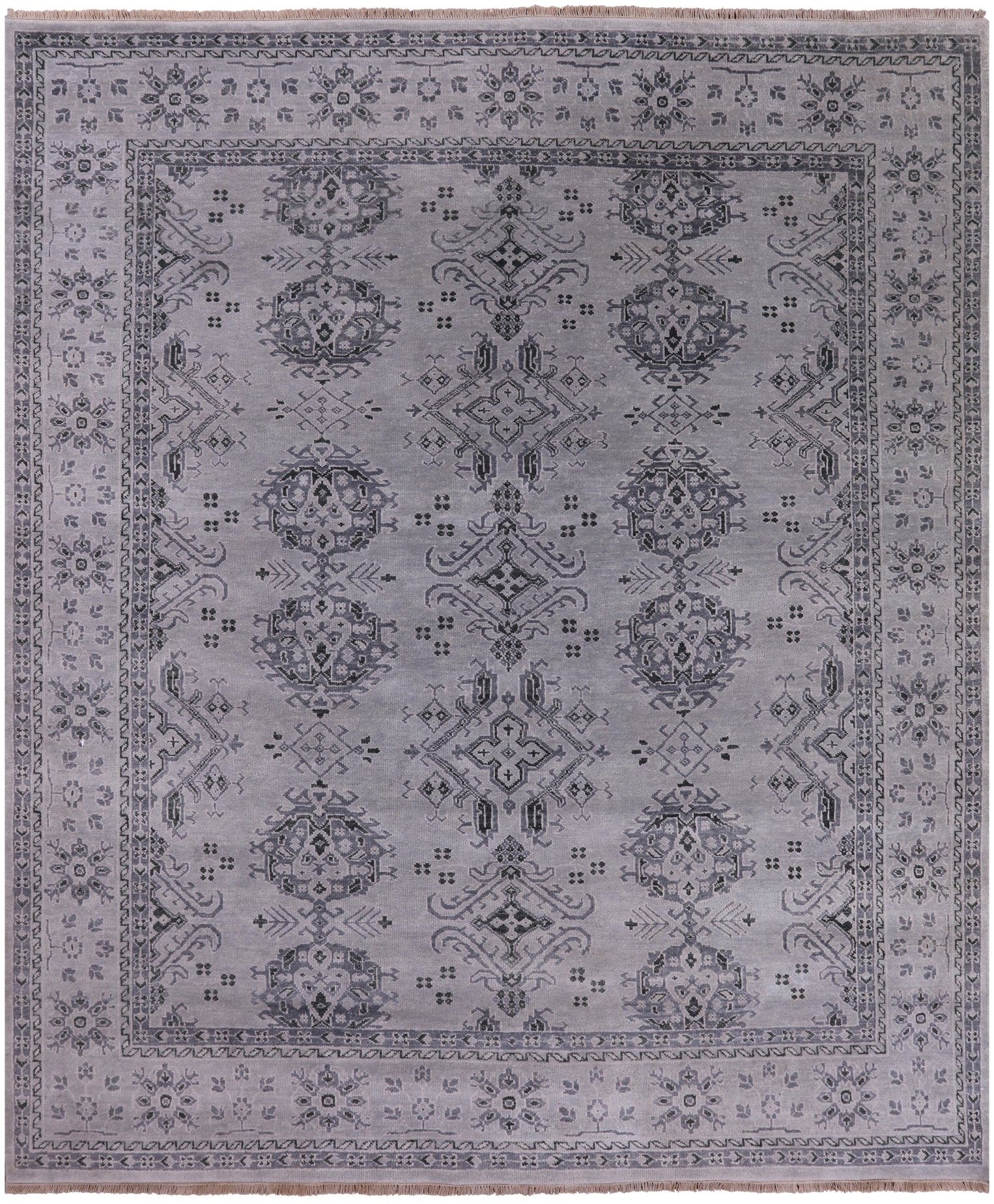 Turkish Oushak Hand Knotted Wool Rug - 8' 3" X 9' 11" - Golden Nile