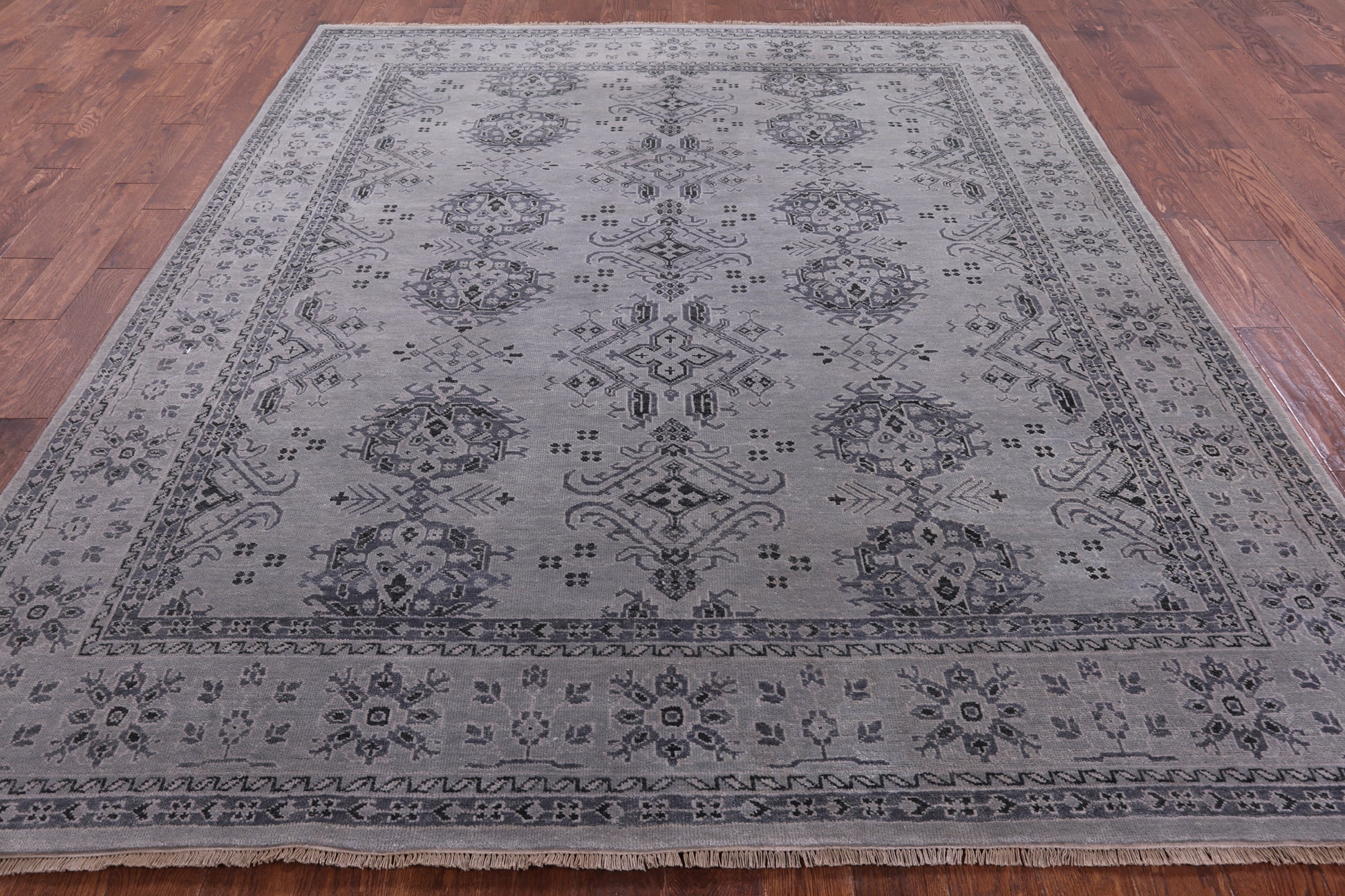 Turkish Oushak Hand Knotted Wool Rug - 8' 3" X 9' 11" - Golden Nile