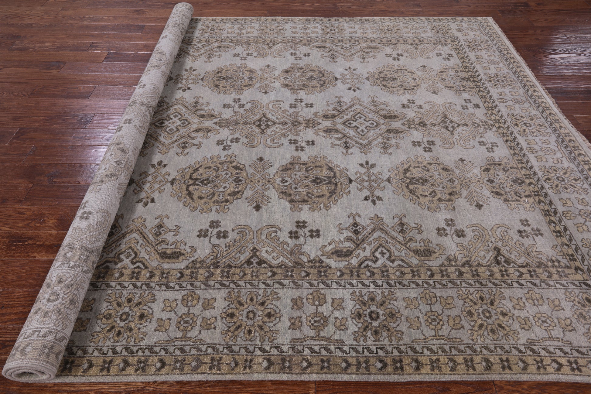 Turkish Oushak Hand Knotted Wool Rug - 8' 1" X 9' 10" - Golden Nile