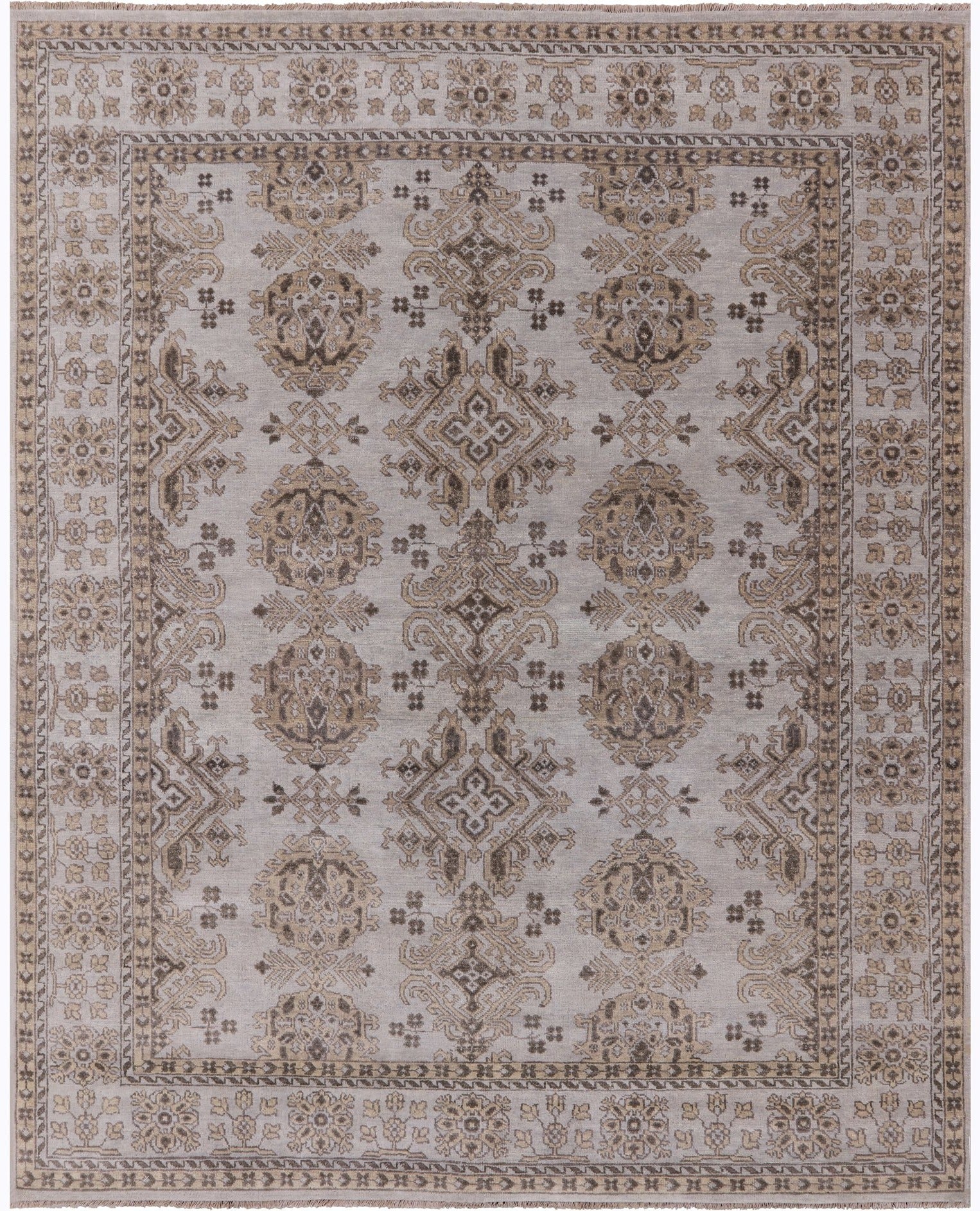 Turkish Oushak Hand Knotted Wool Rug - 8' 1" X 9' 10" - Golden Nile