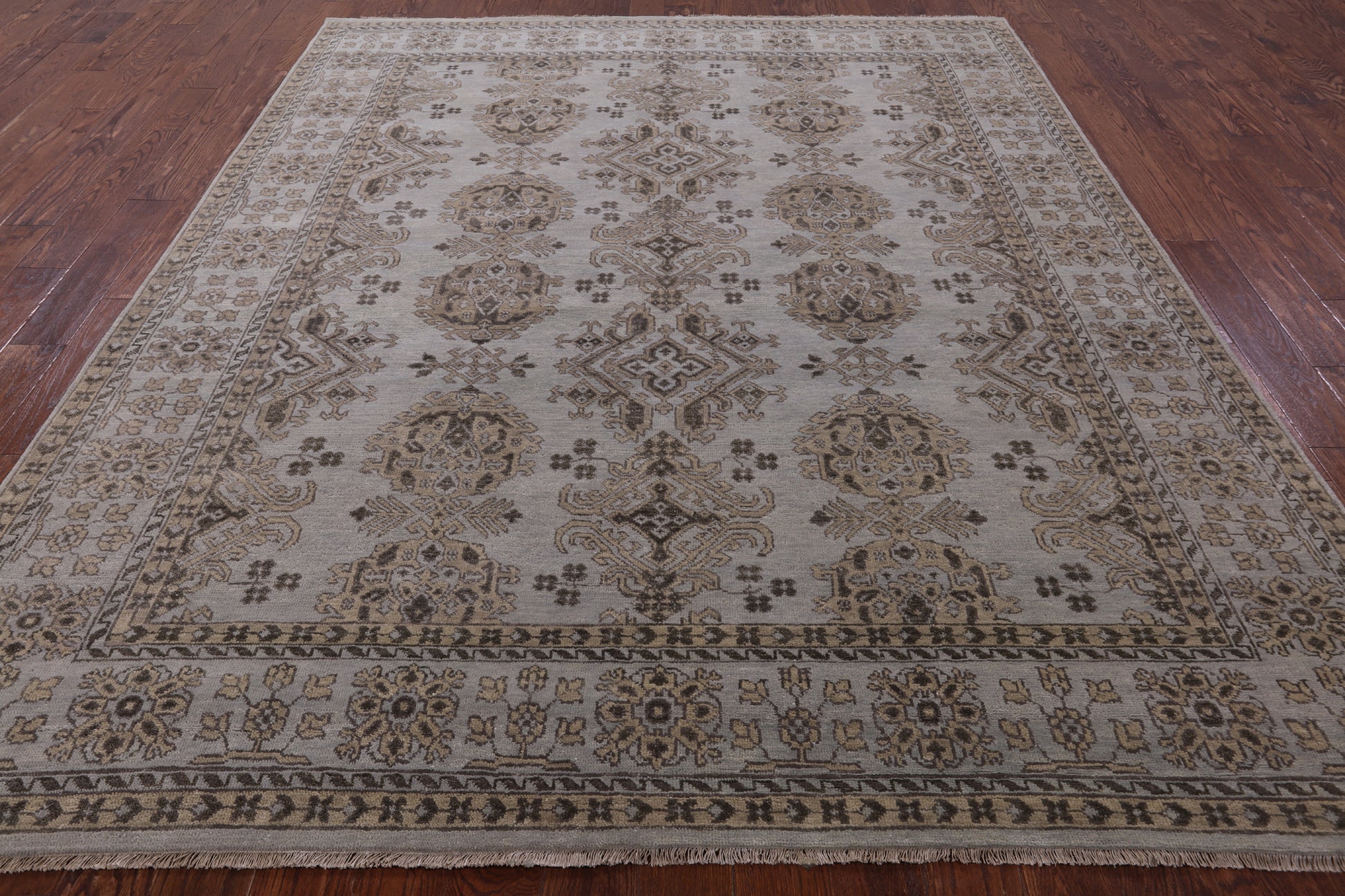 Turkish Oushak Hand Knotted Wool Rug - 8' 1" X 9' 10" - Golden Nile
