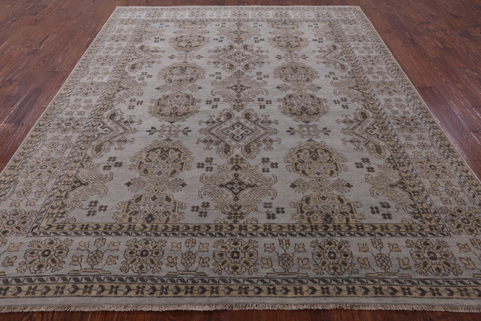 Turkish Oushak Hand Knotted Wool Rug - 8' 1" X 9' 10" - Golden Nile