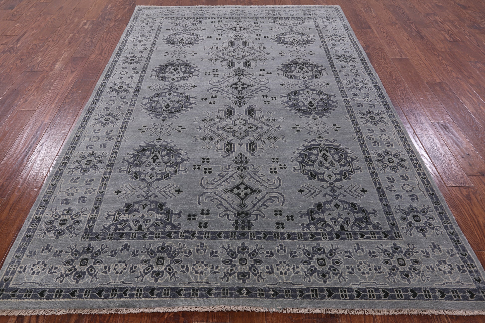 Turkish Oushak Handmade Wool Rug - 6' 1" X 9' 1" - Golden Nile