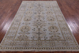Grey Turkish Oushak Hand Knotted Wool Rug - 6' 0" X 9' 0" - Golden Nile