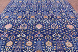 Blue Turkish Oushak Hand Knotted Wool Rug - 9' 3" X 12' 2" - Golden Nile