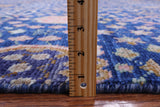 Blue Turkish Oushak Hand Knotted Wool Rug - 9' 3" X 12' 2" - Golden Nile