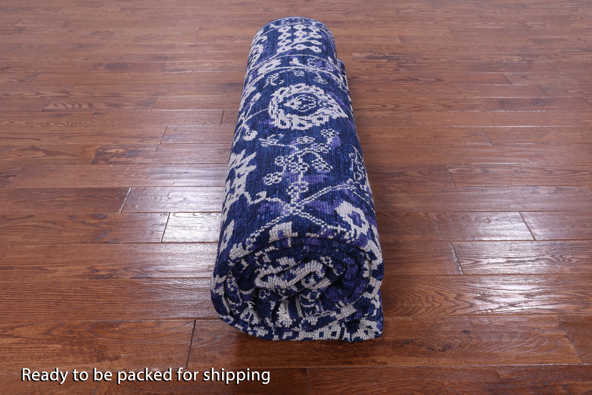 Blue Turkish Oushak Hand Knotted Wool Rug - 9' 3" X 11' 11" - Golden Nile