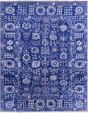 Blue Turkish Oushak Hand Knotted Wool Rug - 9' 3" X 11' 11" - Golden Nile
