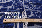 Blue Turkish Oushak Hand Knotted Wool Rug - 9' 3" X 11' 11" - Golden Nile