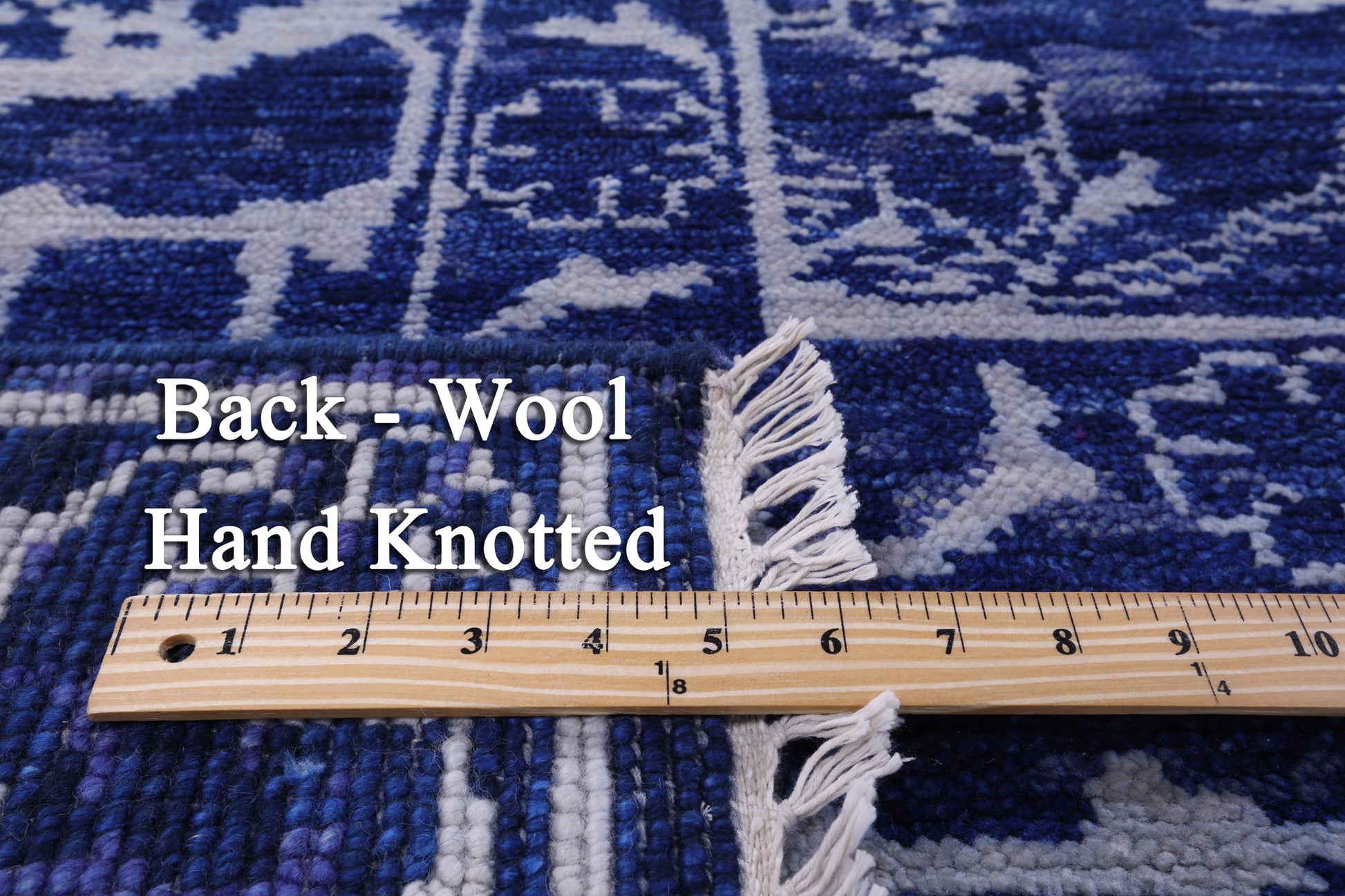 Blue Turkish Oushak Hand Knotted Wool Rug - 9' 3" X 11' 11" - Golden Nile