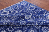 Blue Turkish Oushak Hand Knotted Wool Rug - 9' 3" X 11' 11" - Golden Nile