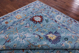 Blue Turkish Oushak Handmade Wool Rug - 9' 1" X 12' 2" - Golden Nile