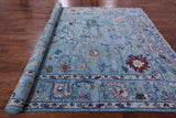 Blue Turkish Oushak Handmade Wool Rug - 9' 1" X 12' 2" - Golden Nile
