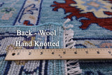 Blue Turkish Oushak Handmade Wool Rug - 9' 1" X 12' 2" - Golden Nile