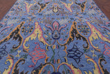 Blue Turkish Oushak Hand Knotted Wool Rug - 9' 2" X 12' 3" - Golden Nile