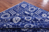 Blue Square Turkish Oushak Hand Knotted Wool Rug - 9' 3" X 9' 2" - Golden Nile