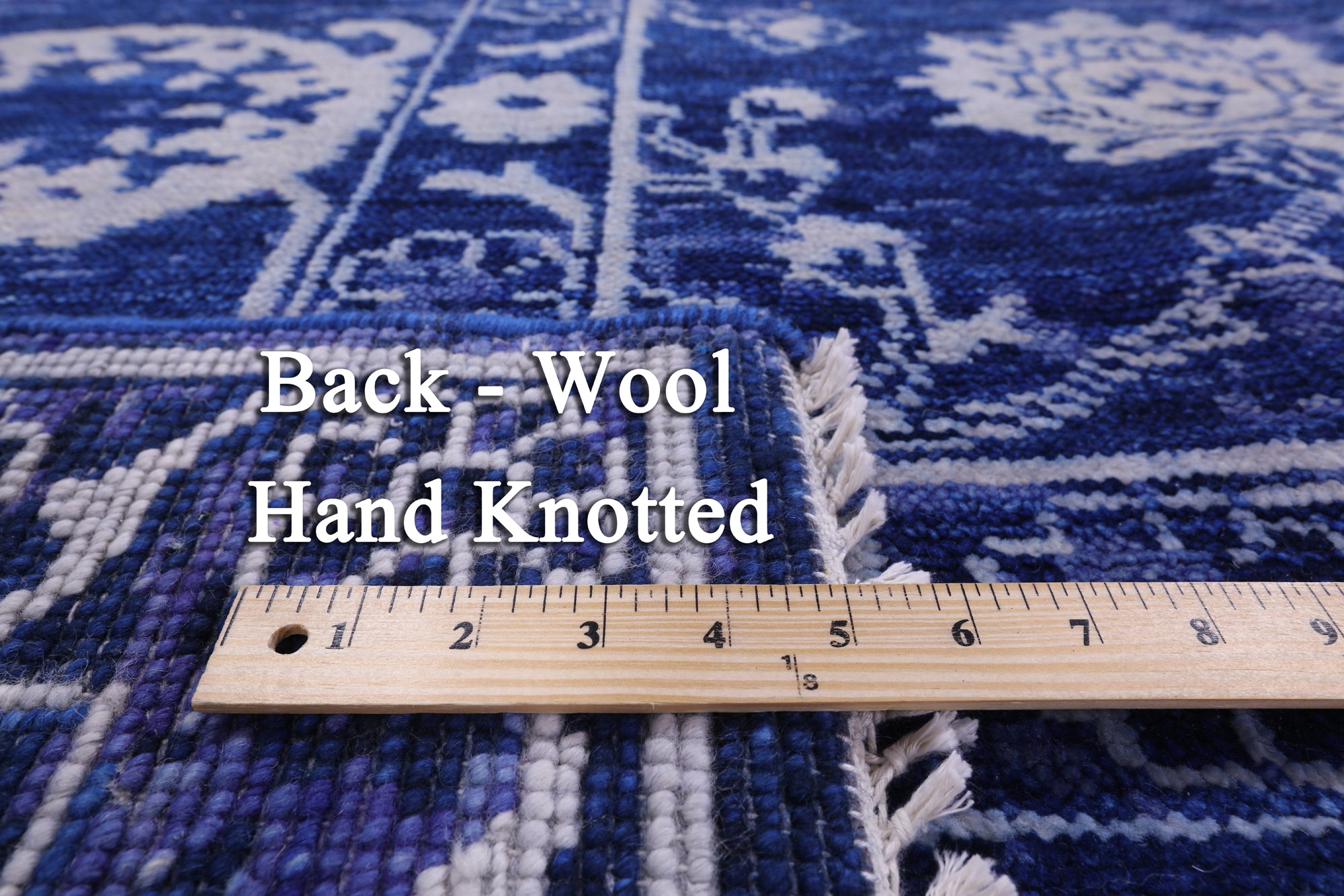 Blue Square Turkish Oushak Hand Knotted Wool Rug - 9' 3" X 9' 2" - Golden Nile