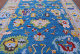 Blue Turkish Oushak Hand Knotted Wool Rug - 9' 2" X 12' 3" - Golden Nile