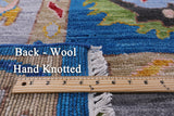 Blue Turkish Oushak Hand Knotted Wool Rug - 9' 2" X 12' 3" - Golden Nile
