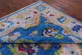 Blue Turkish Oushak Hand Knotted Wool Rug - 9' 2" X 12' 3" - Golden Nile