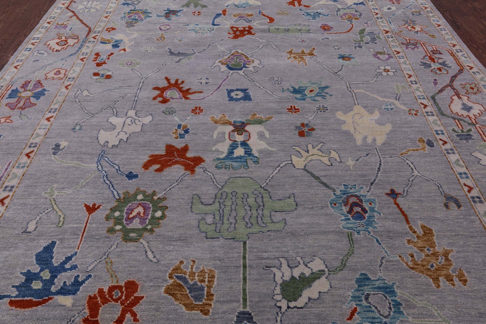 Grey Turkish Oushak Handmade Wool Rug - 9' 2" X 12' 1" - Golden Nile