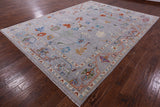 Grey Turkish Oushak Handmade Wool Rug - 9' 2" X 12' 1" - Golden Nile