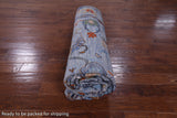 Blue Turkish Oushak Handmade Wool Rug - 9' 1" X 12' 3" - Golden Nile