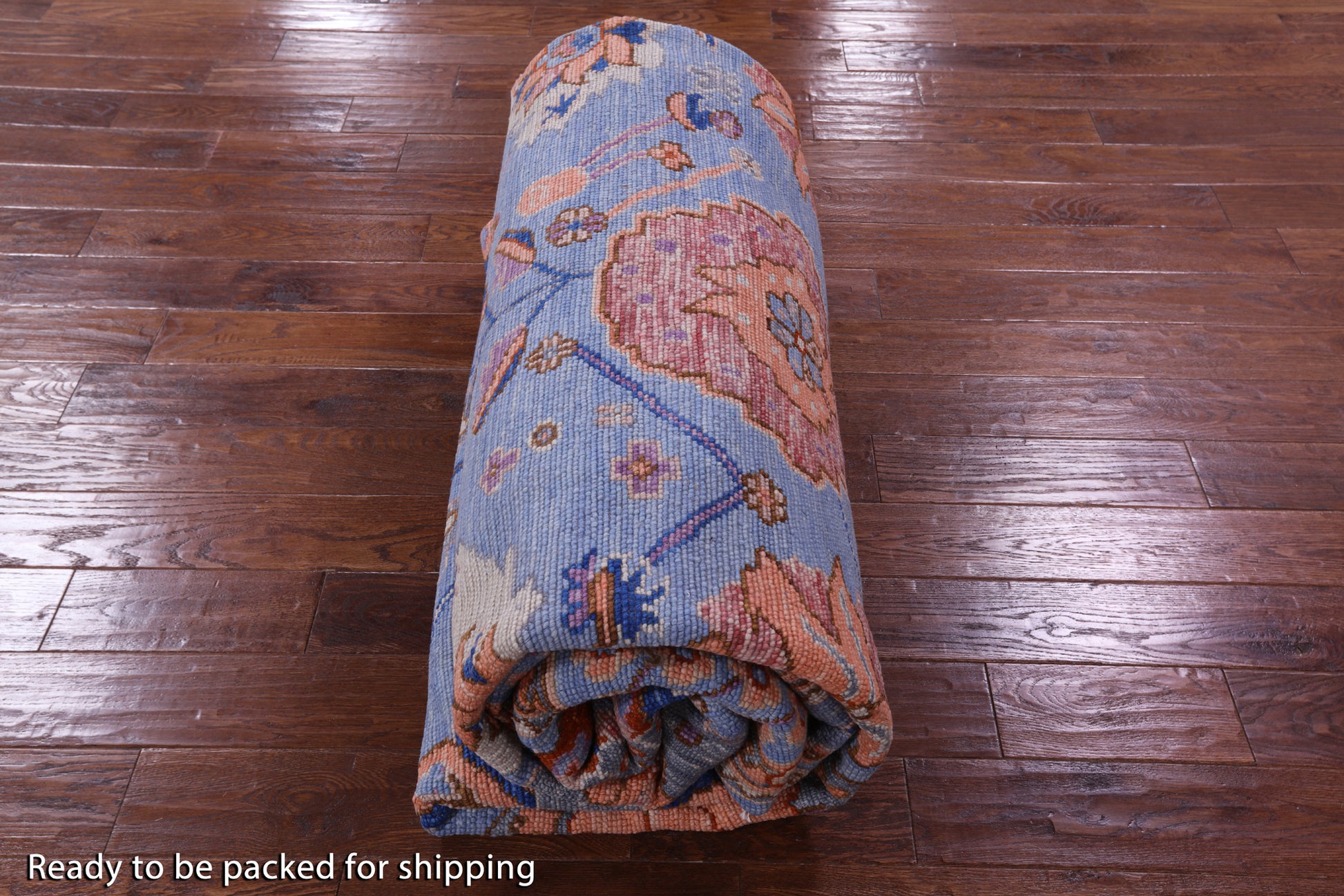 Blue Turkish Oushak Hand Knotted Wool Rug - 9' 3" X 12' 3" - Golden Nile