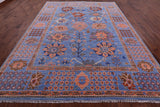 Blue Turkish Oushak Hand Knotted Wool Rug - 9' 3" X 12' 3" - Golden Nile