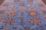 Blue Turkish Oushak Hand Knotted Wool Rug - 9' 3" X 12' 3" - Golden Nile