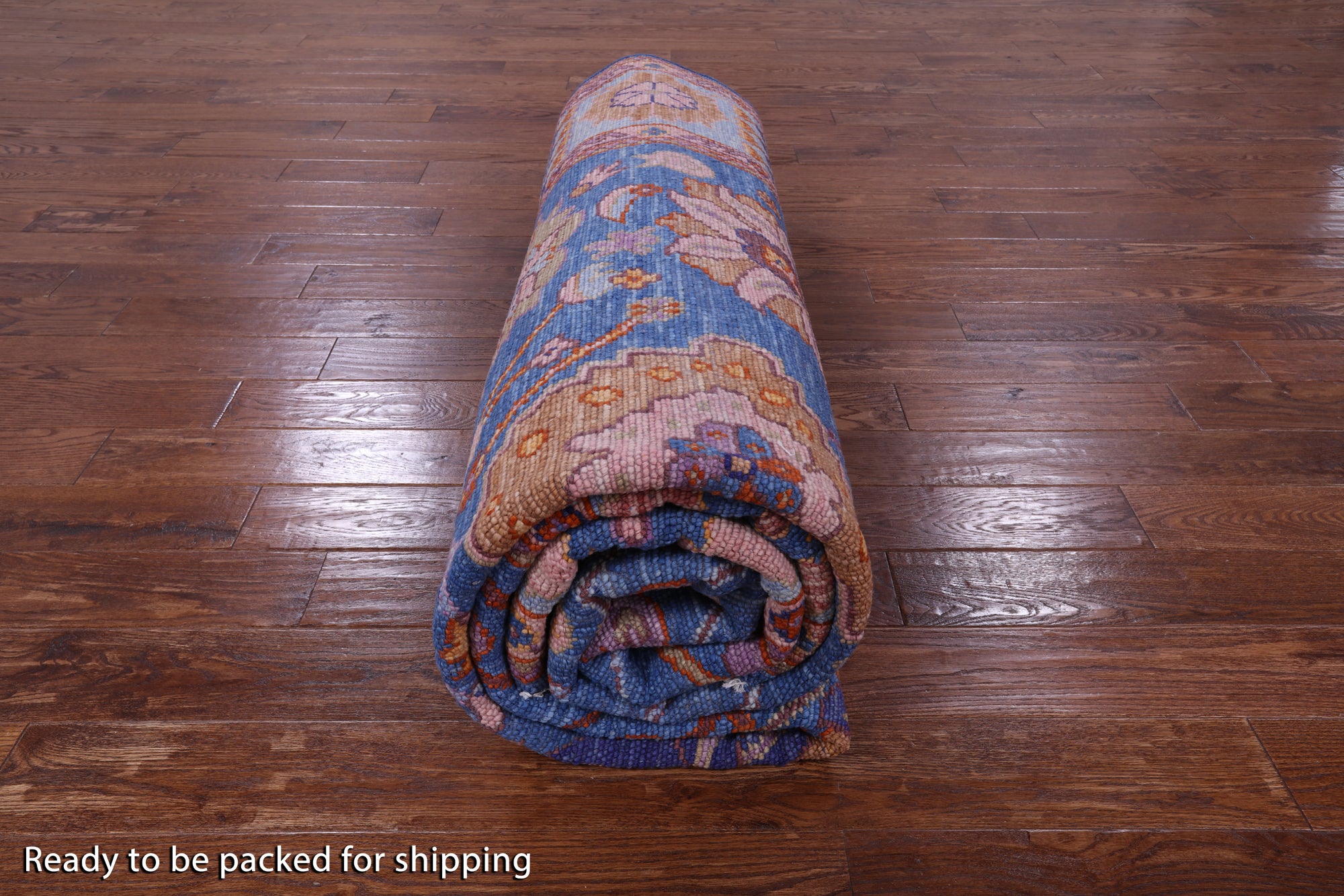 Blue Turkish Oushak Handmade Wool Rug - 9' 1" X 12' 3" - Golden Nile