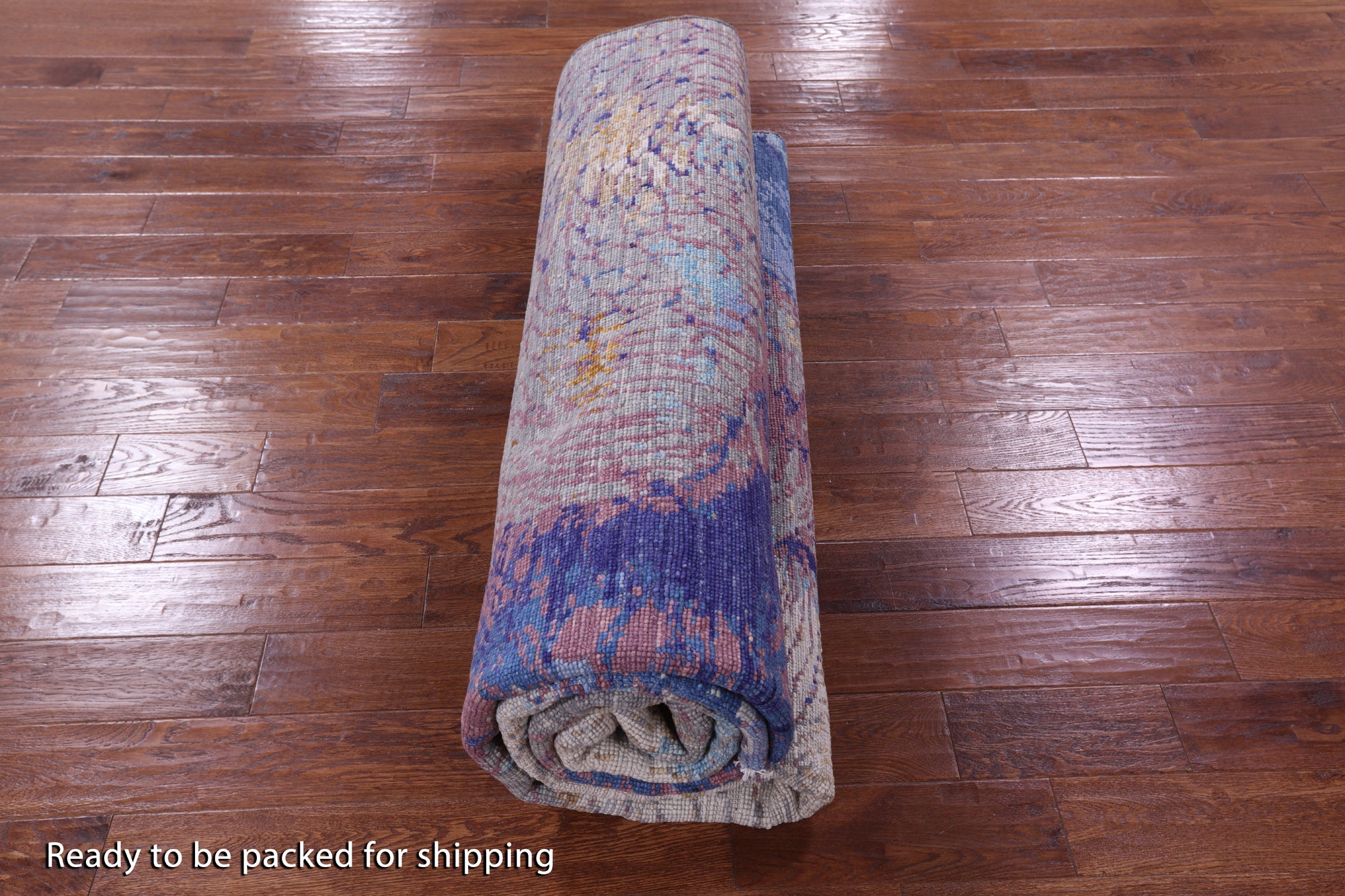 Abstract Contemporary Handmade Wool Rug - 9' 3" X 11' 11" - Golden Nile
