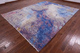 Abstract Contemporary Handmade Wool Rug - 9' 3" X 11' 11" - Golden Nile
