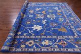Blue Turkish Oushak Hand Knotted Wool Rug - 9' 3" X 12' 2" - Golden Nile