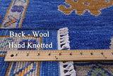 Blue Turkish Oushak Hand Knotted Wool Rug - 9' 3" X 12' 2" - Golden Nile