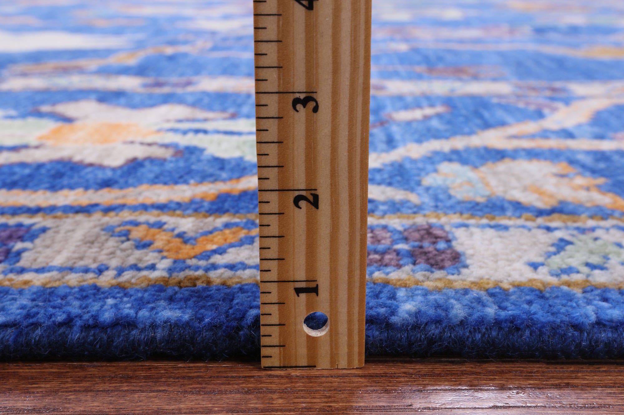 Blue Turkish Oushak Hand Knotted Wool Rug - 9' 3" X 12' 2" - Golden Nile