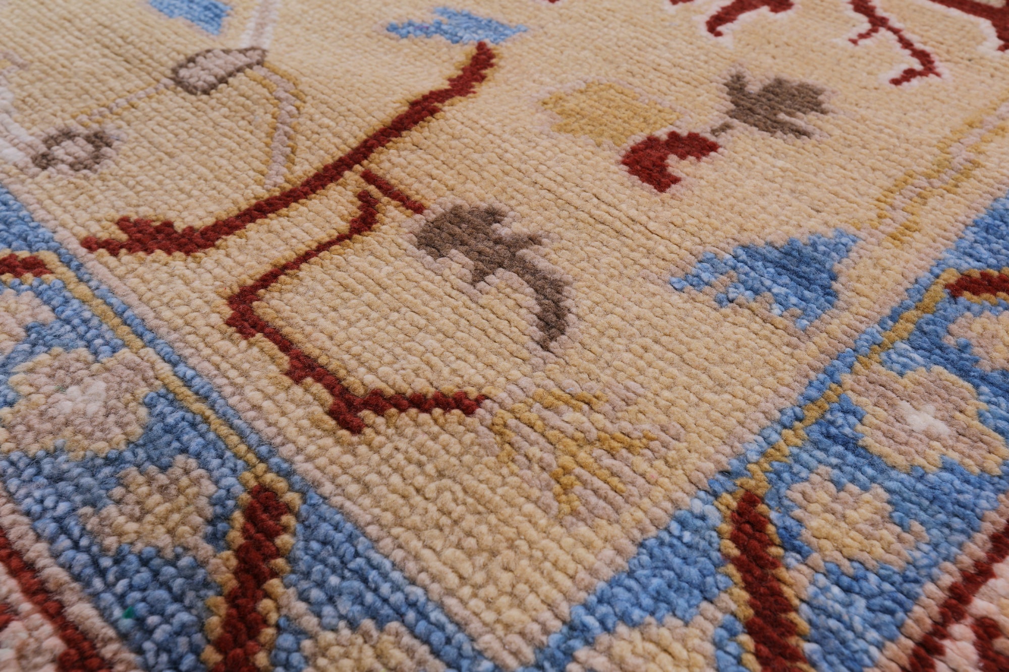 Blue Turkish Oushak Handmade Wool Rug - 8' 1" X 10' 1" - Golden Nile