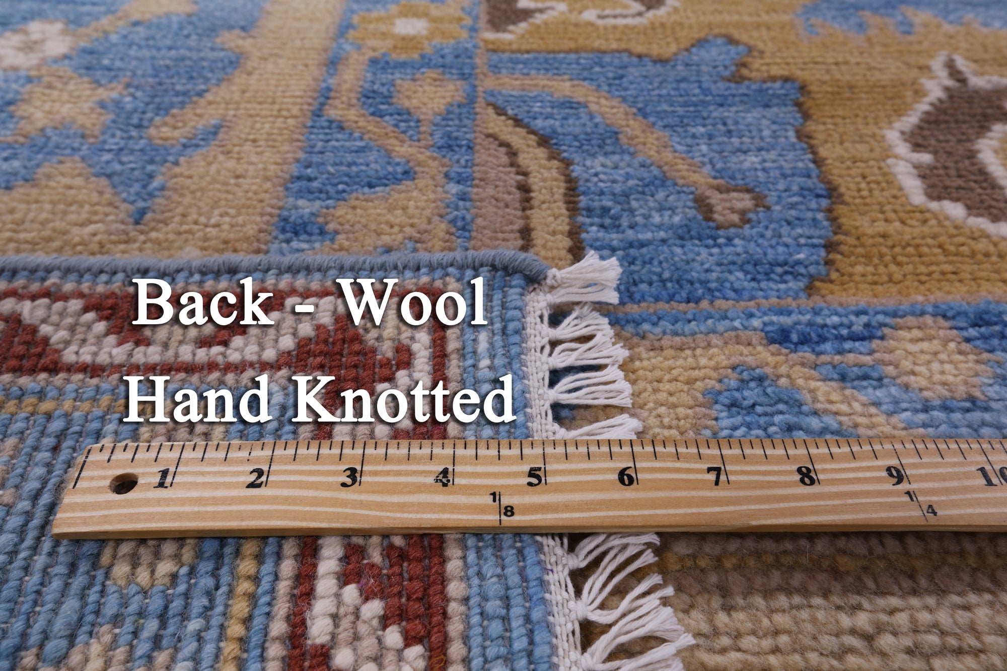 Blue Turkish Oushak Handmade Wool Rug - 8' 1" X 10' 1" - Golden Nile