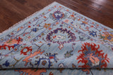 Blue Square Turkish Oushak Hand Knotted Wool Rug - 8' 3" X 8' 0" - Golden Nile
