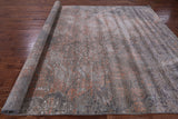 Contemporary Handmade Wool & Silk Fairy Design Rug - 9' 2" X 12' 0" - Golden Nile