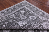 Grey Persian Hand Knotted Wool & Silk Rug - 9' 1" X 12' 2" - Golden Nile