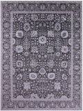 Grey Persian Hand Knotted Wool & Silk Rug - 9' 1" X 12' 2" - Golden Nile